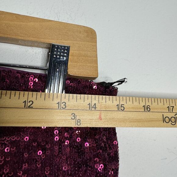 House of Harlow x Revolve Tube Top Shirt Womens Small Burgundy Sequin Crop Party - Picture 8 of 10